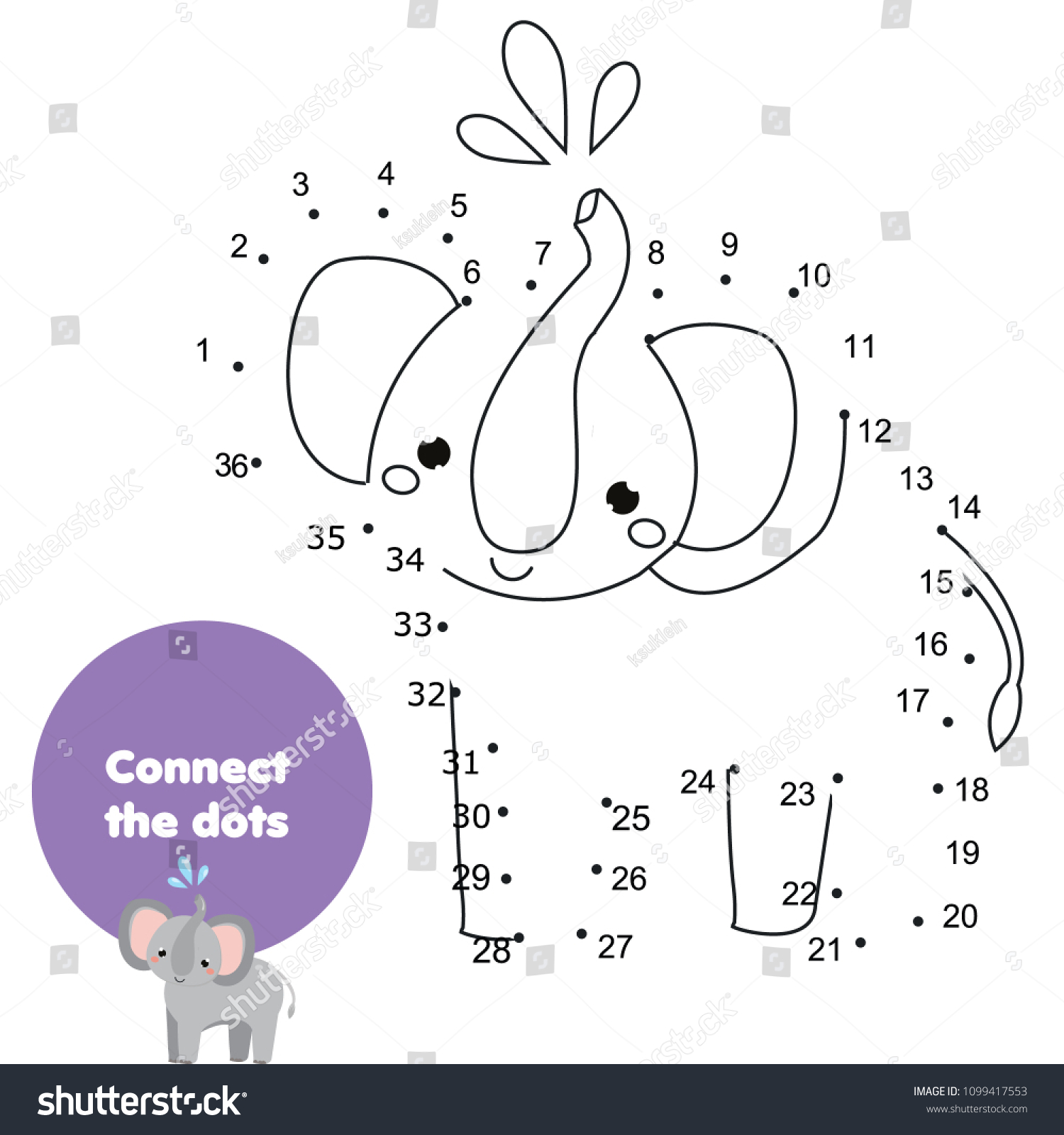 Connect Dots Children Educational Drawing Game Stock Vector (Royalty