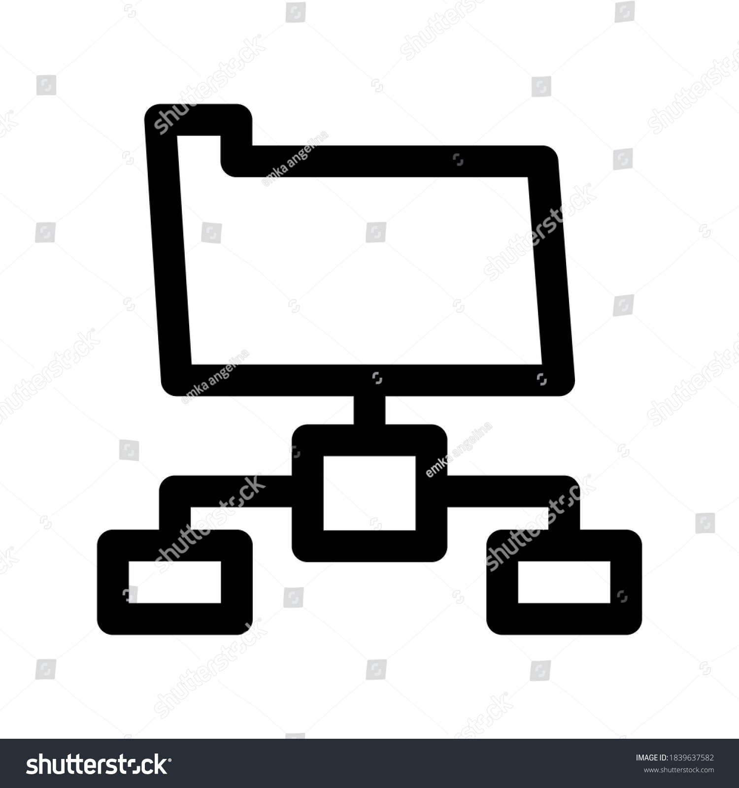 Connected Folder Icon Logo Isolated Sign Stock Vector (Royalty Free ...