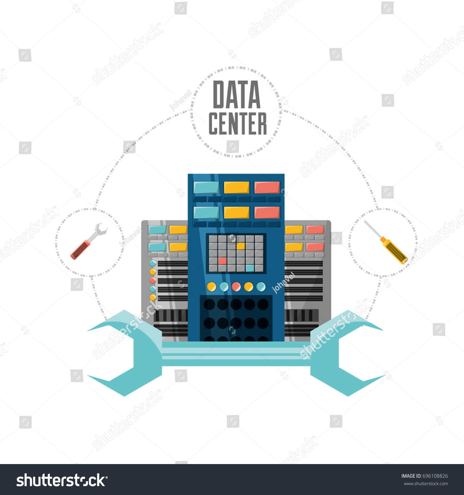 Connecting Information Data Center Stock Vector (Royalty Free ...