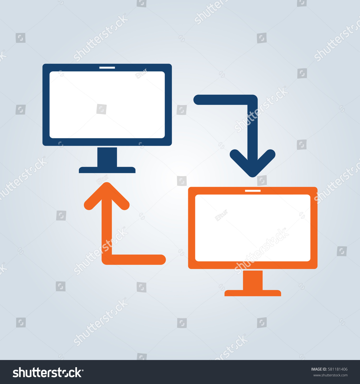 Connection Computer Icon Networking Icon Stock Vector (Royalty Free ...
