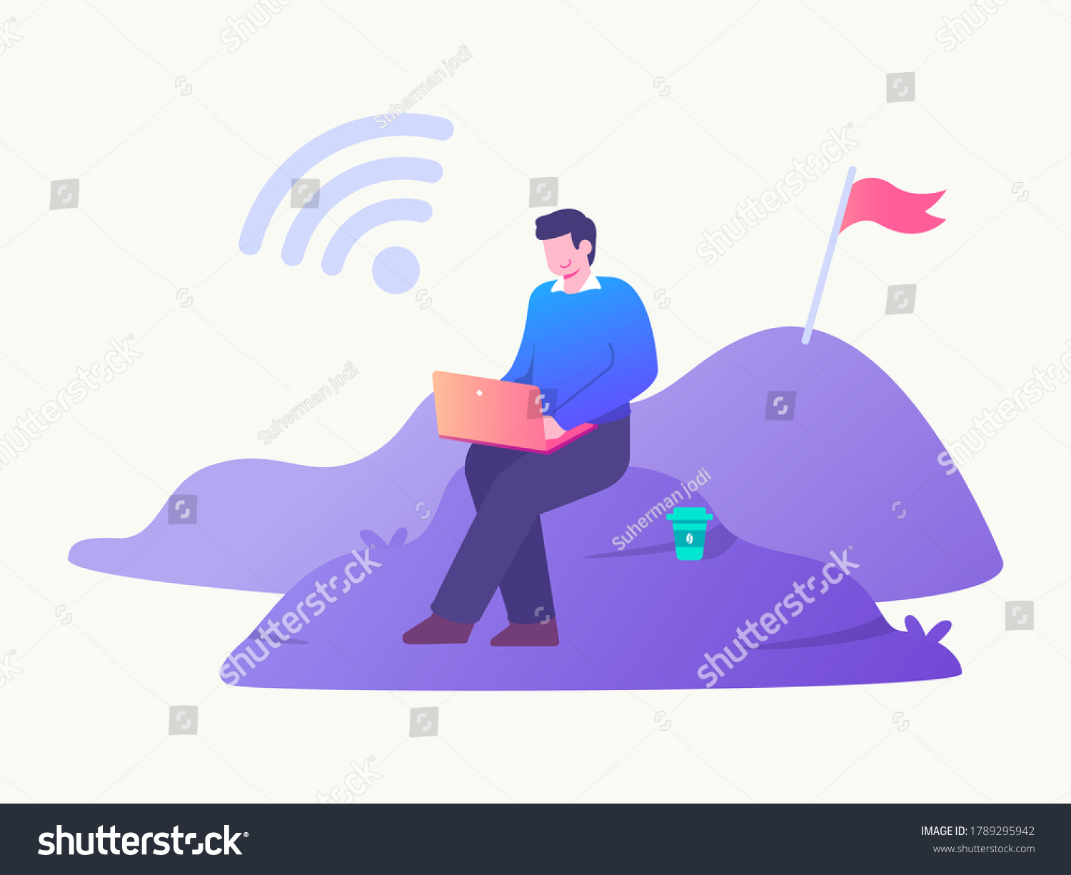 Connection Concept Vector Flat Illustration Stock Vector Royalty Free