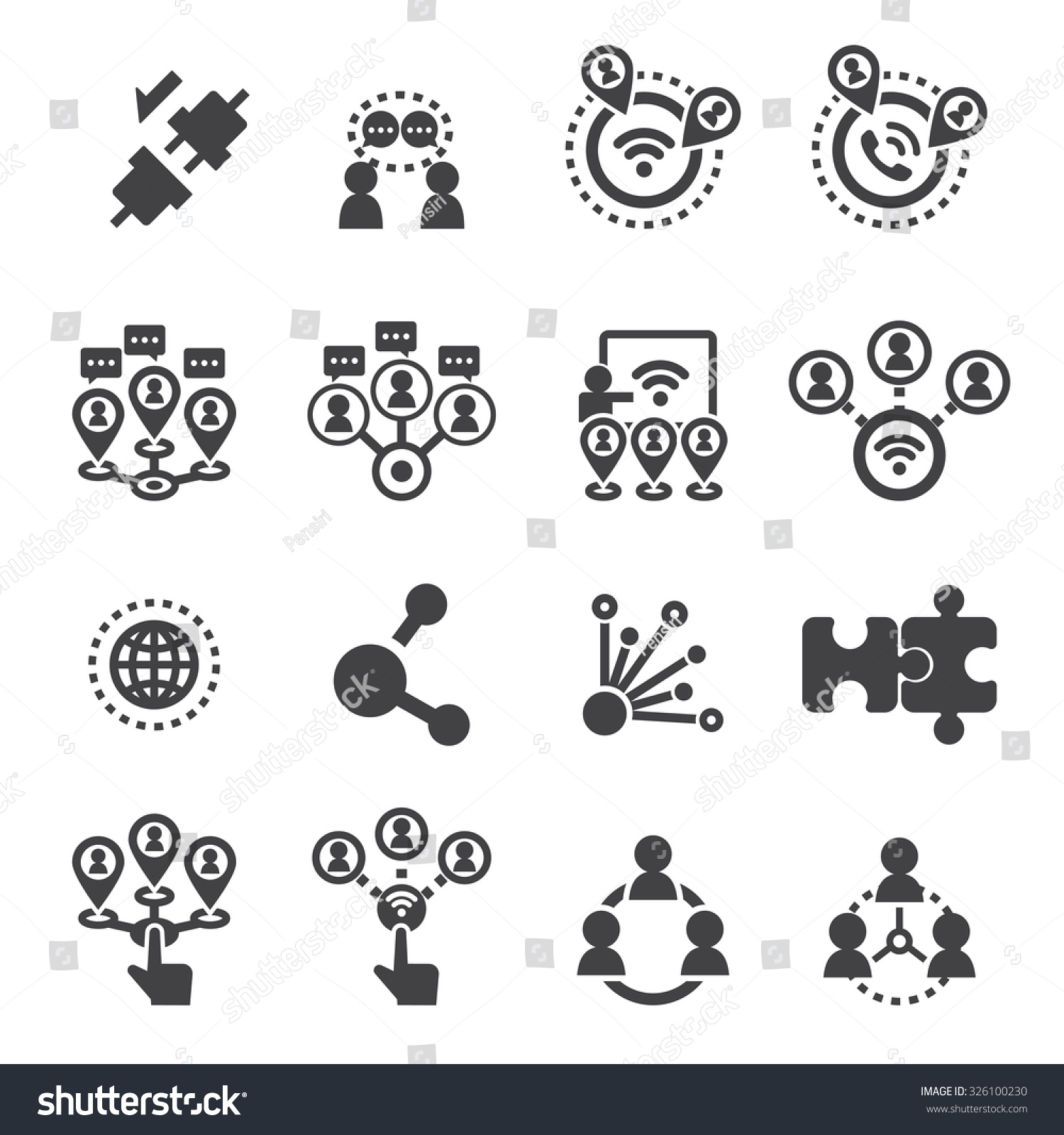 Connection Icon Set Stock Vector 326100230 : Shutterstock