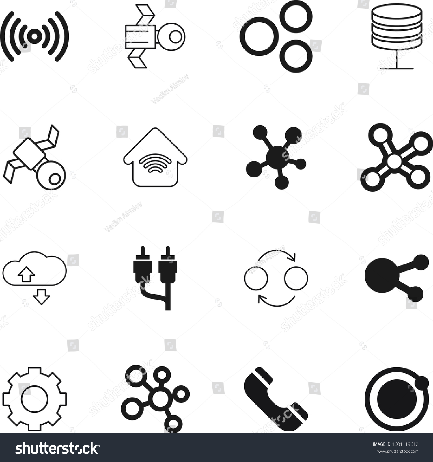 Connection Vector Icon Set Such Gear Stock Vector Royalty Free