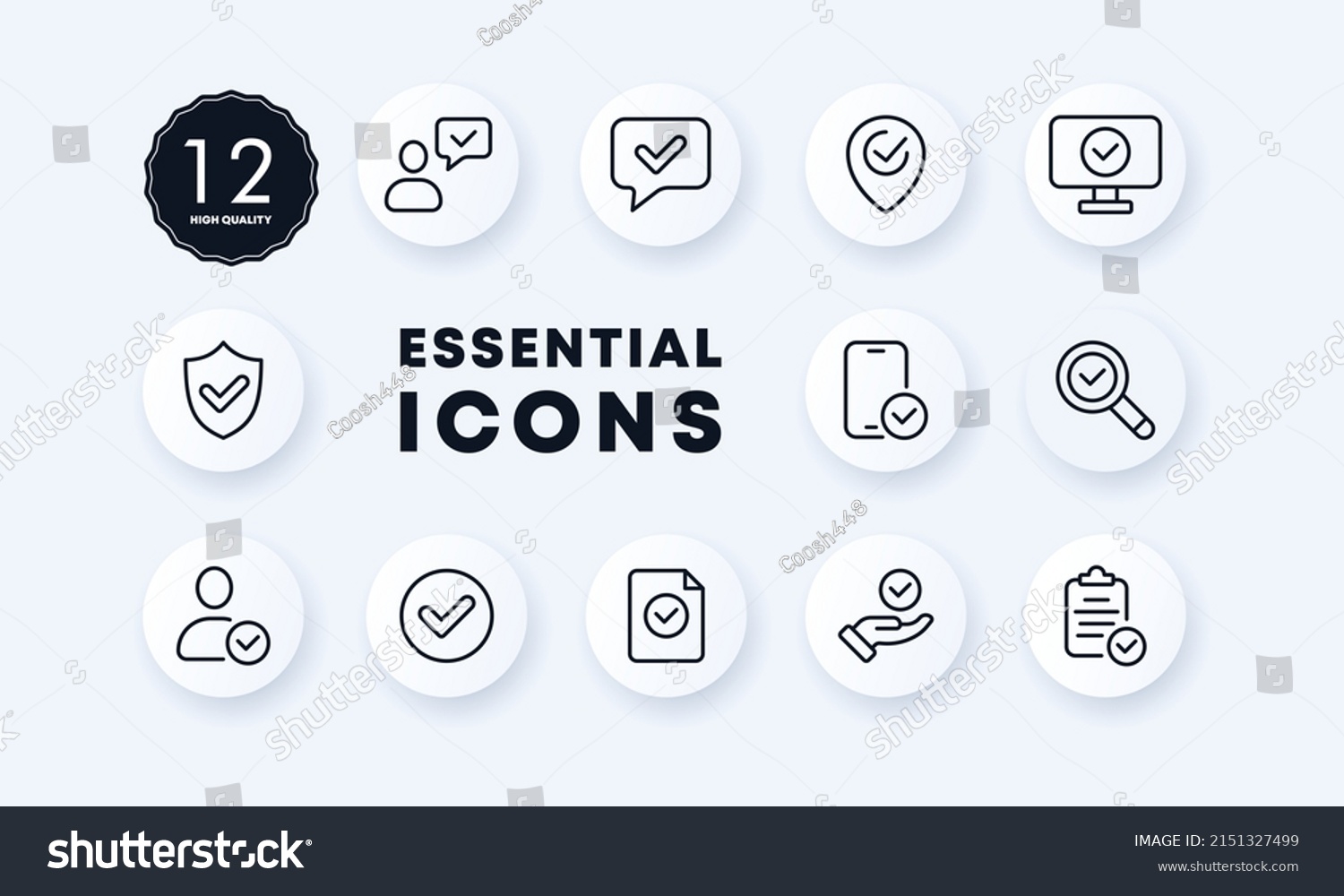 SVG of Consent icons set. Successful online purchase. PC is clean. Search for errors. Correct message. The payment went through successfully. Neomorphism style. vector eps 10 svg