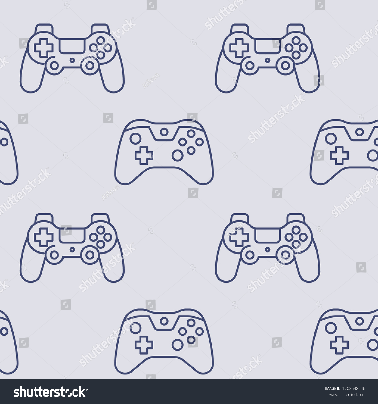 Console Game Controller Icons Pattern Stock Vector   Illustration Of