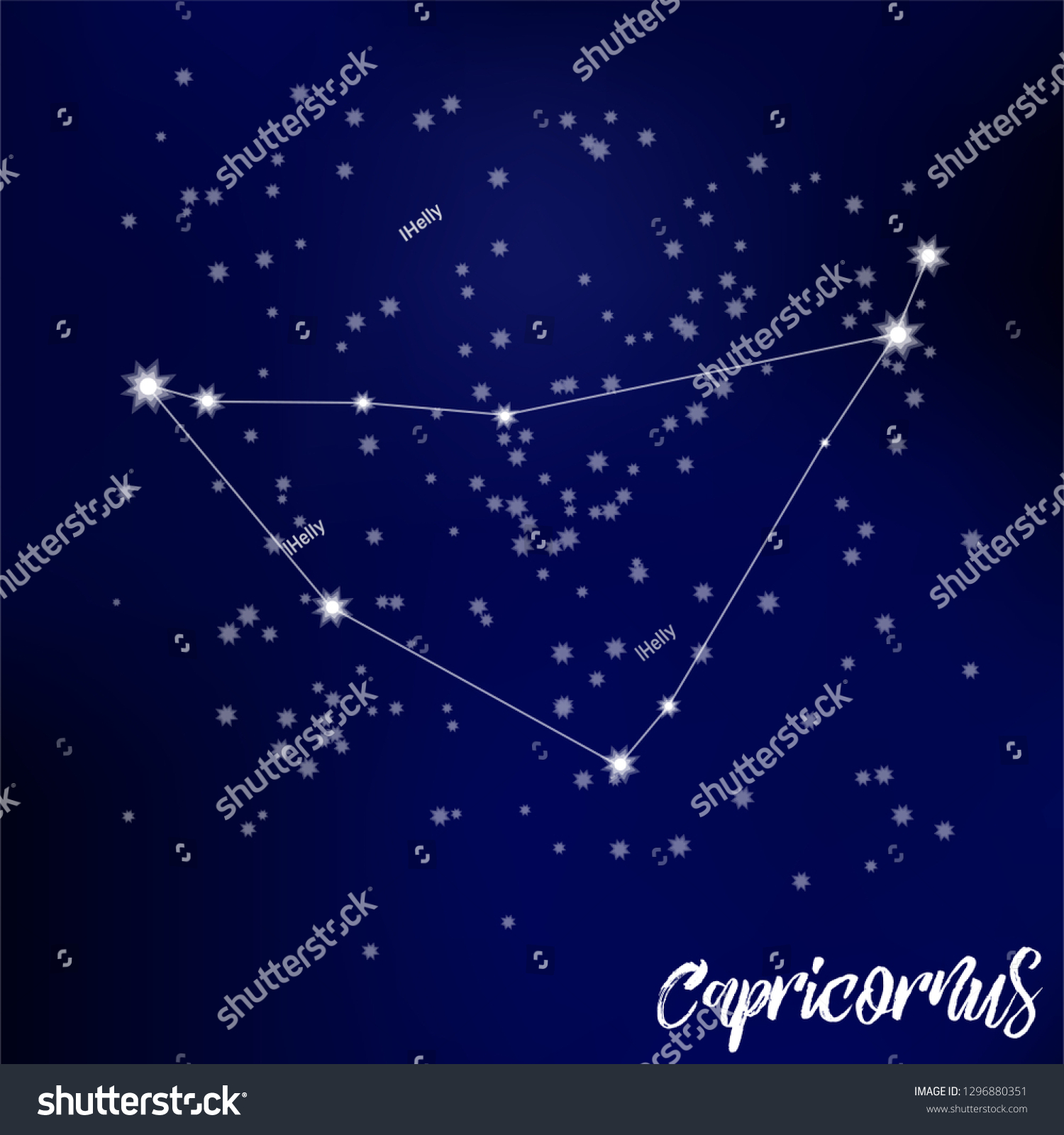 Constellation Capricornus Starry Sky Stock Vector (Royalty Free) 1296880351