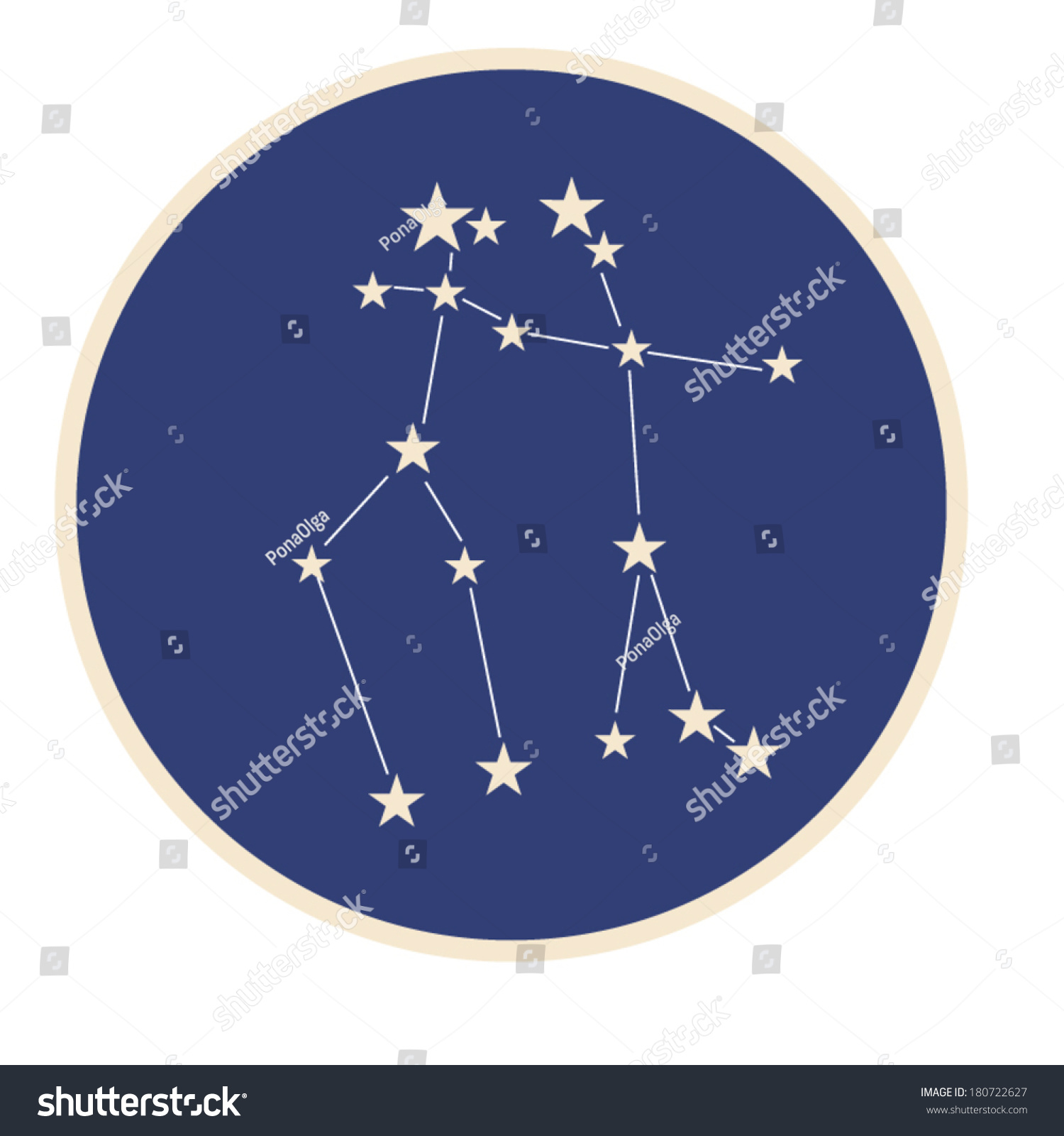 Constellation Zodiac Sign Gemini Twins Stock Vector (Royalty Free ...