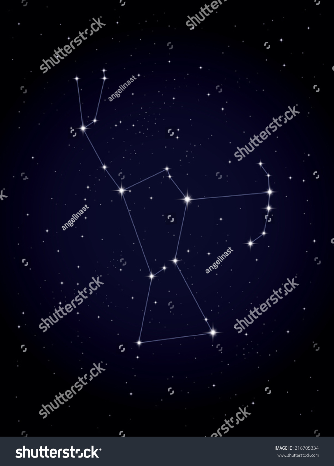 Constellation Orion Stock Vector (Royalty Free) 216705334 | Shutterstock