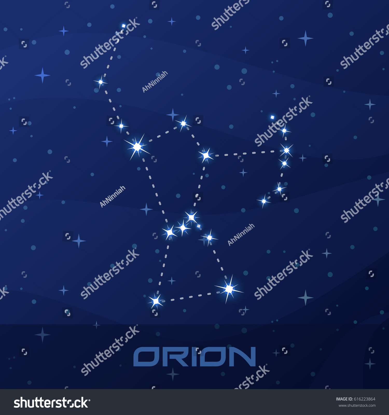 Constellation Orion Hunter Stock Vector (Royalty Free) 616223864