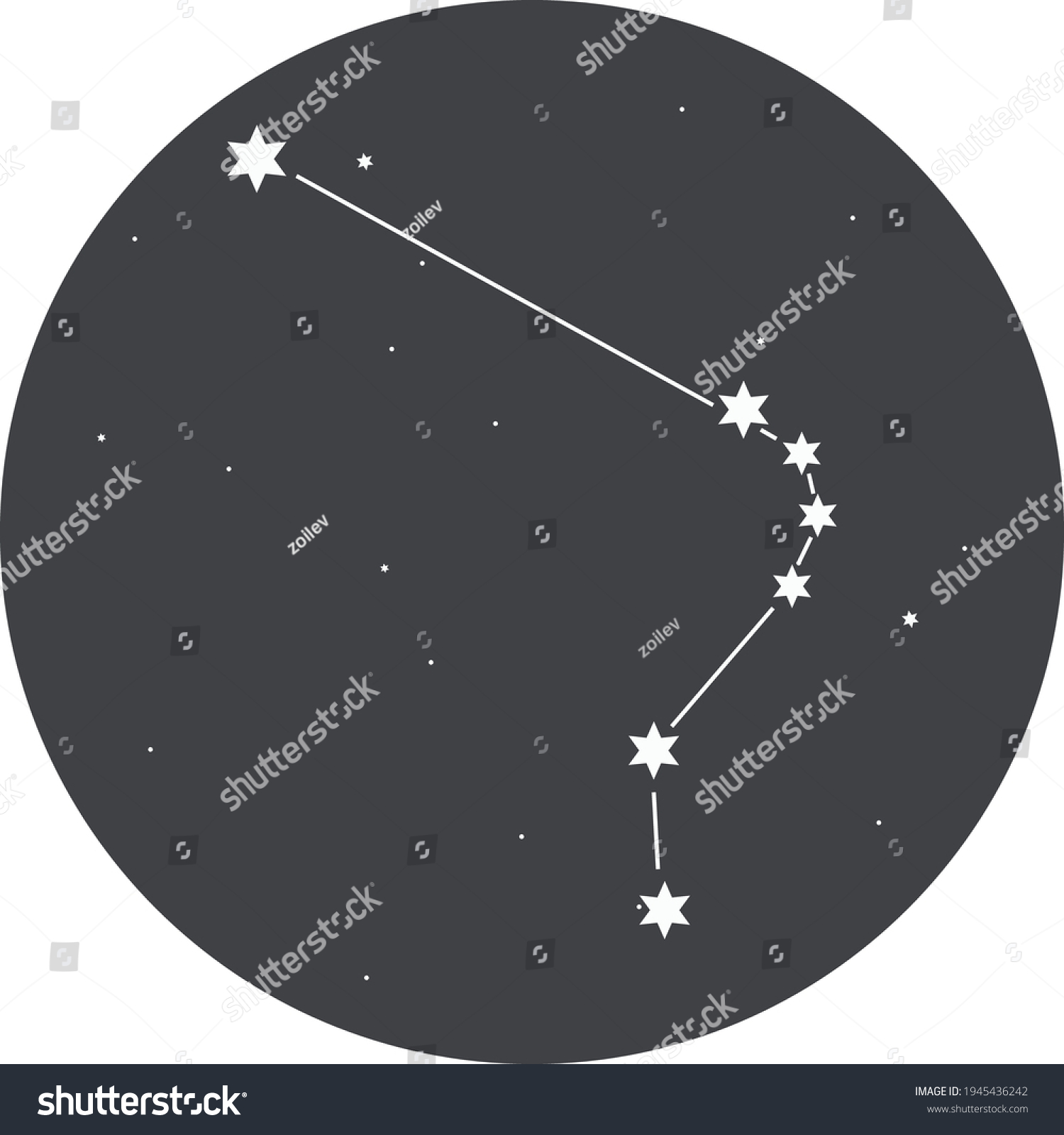 Constellations Southern Hemisphere Horologium Stock Vector Royalty