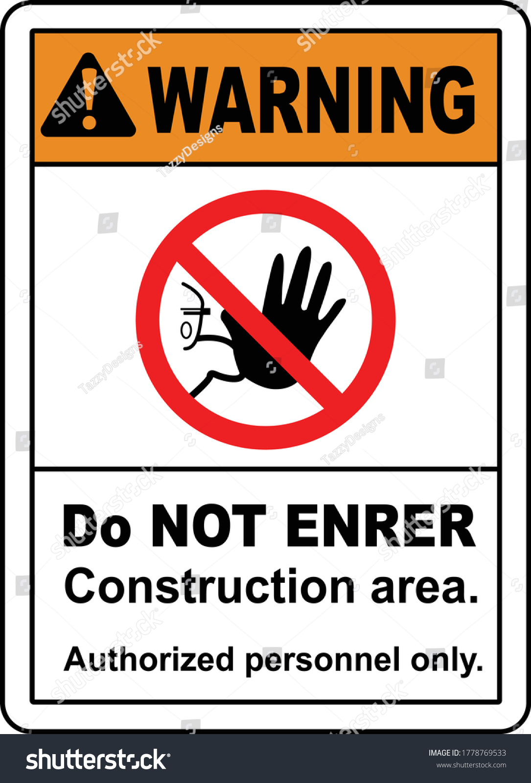 Construction Area Do Not Enter Sign Stock Vector Royalty Free