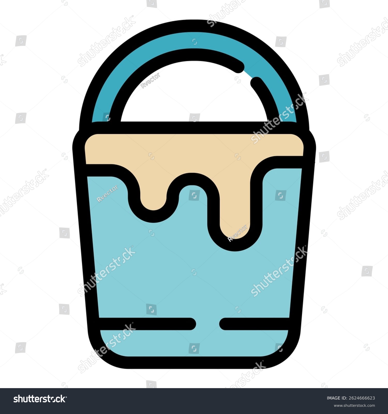 recommend clip art: Construction bucket icon. Outline construction bucket vector icon color flat isolated
