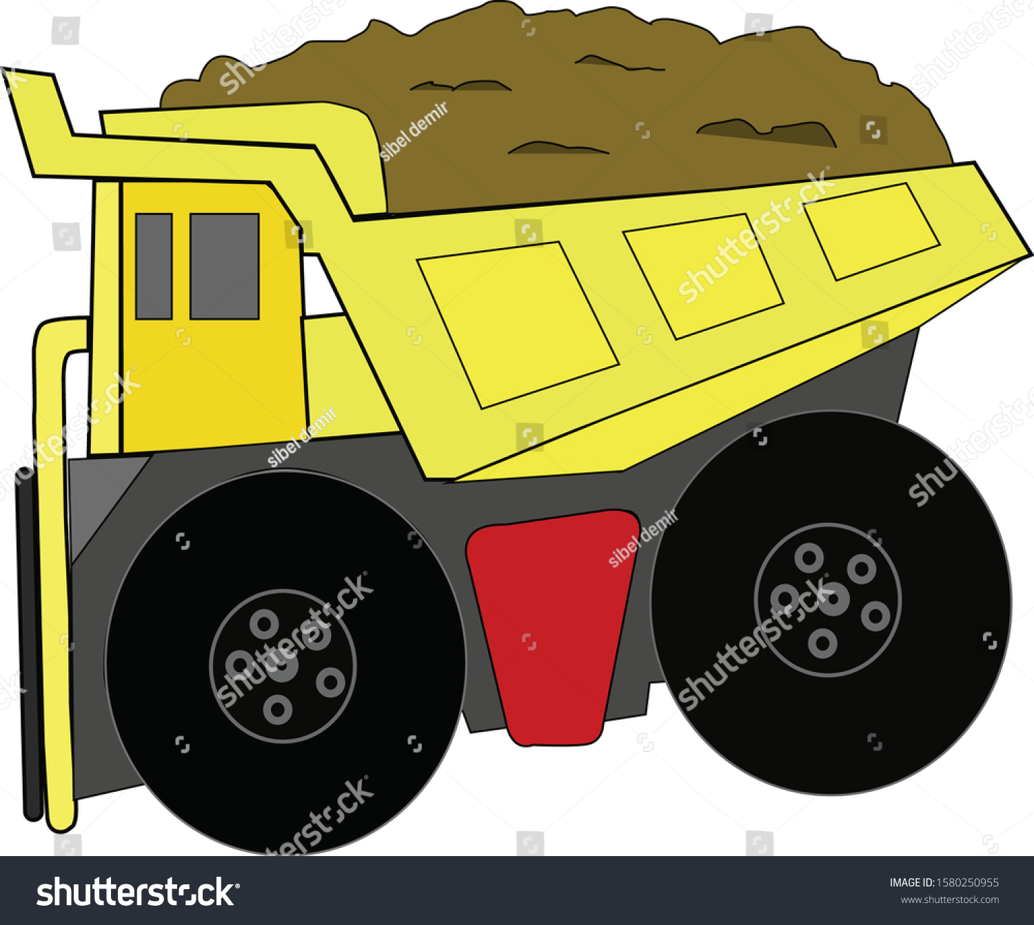 Construction Car Dump Truck Vector Drawing Stock Vector (Royalty Free ...