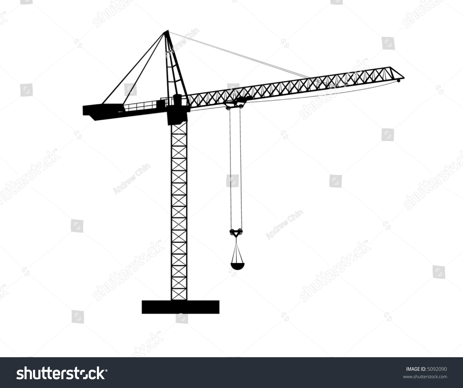 Construction Crane Silhouette Stock Vector Illustration 5092090 ...