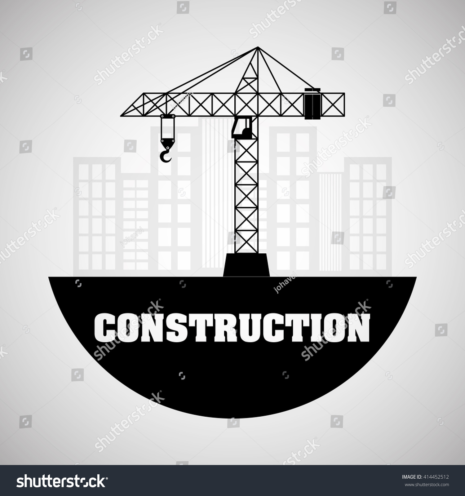 Construction Design Crane Icon Repair Concept Stock Vector (Royalty ...