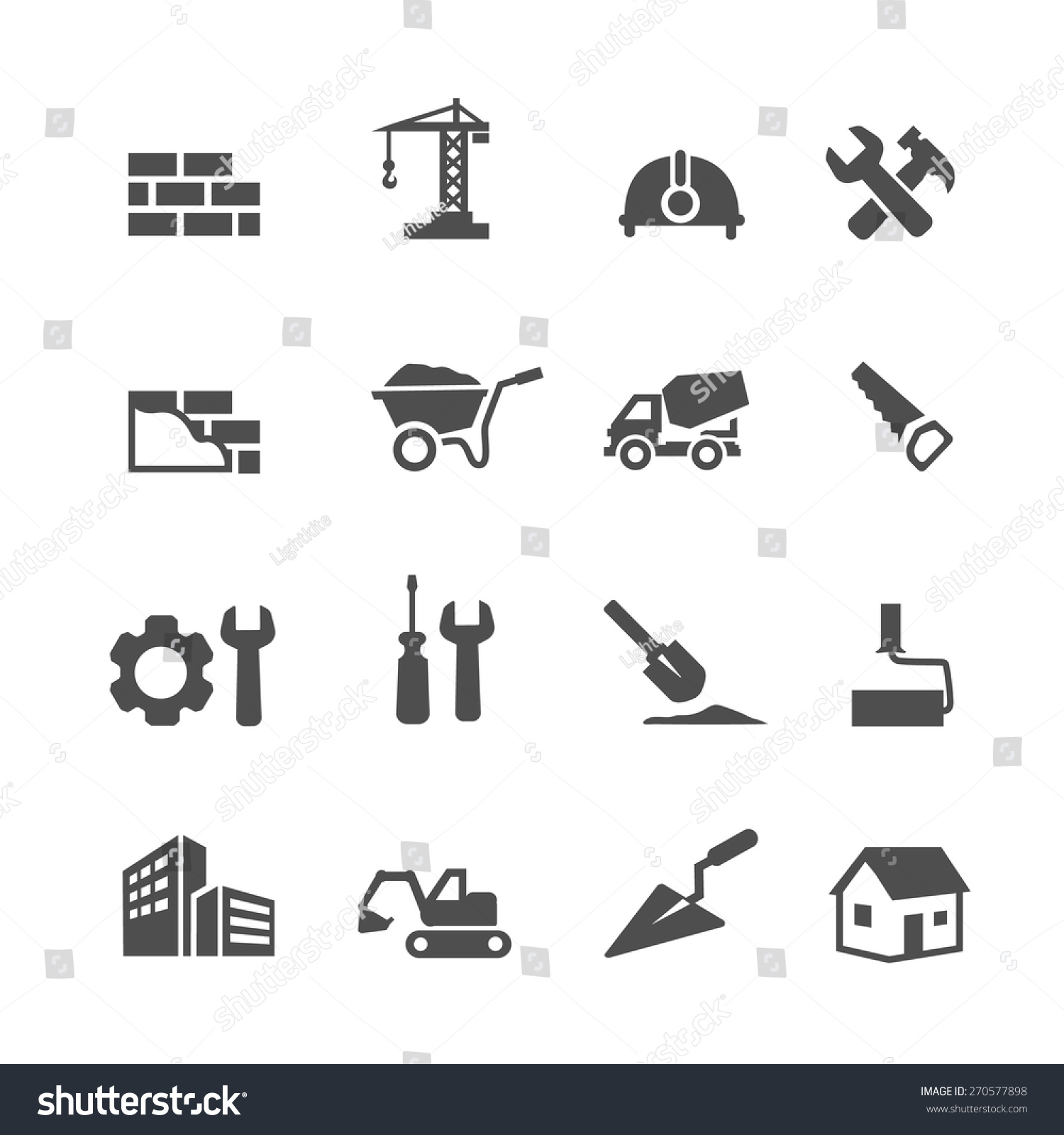 SVG of Construction Icons Set on White Background.  Vector illustration svg