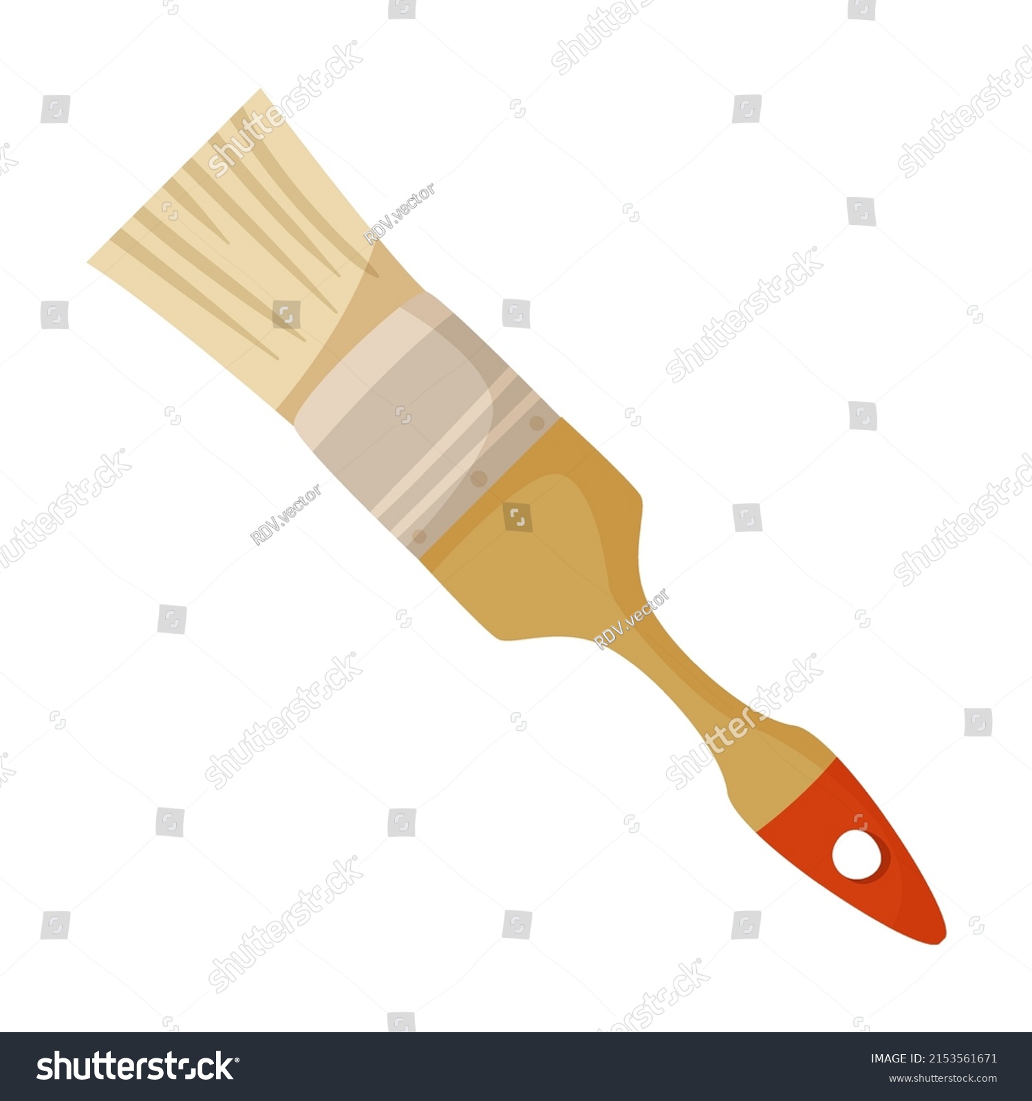 Construction Instrument Paint Brush Cartoon Illustration Stock Vector 