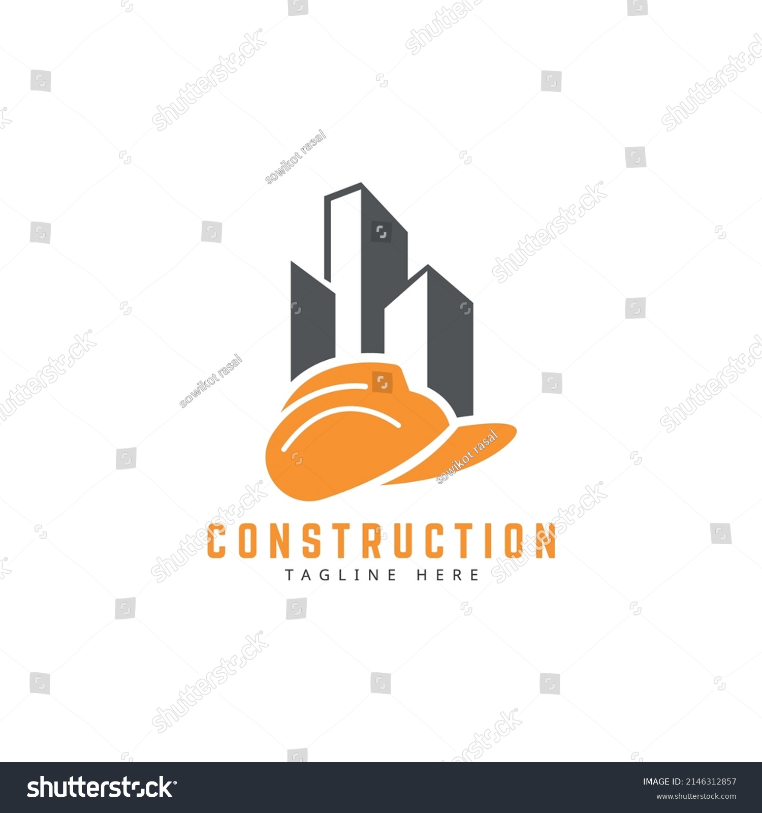 Construction Logo Design Concept Buildings Construction Stock Vector ...