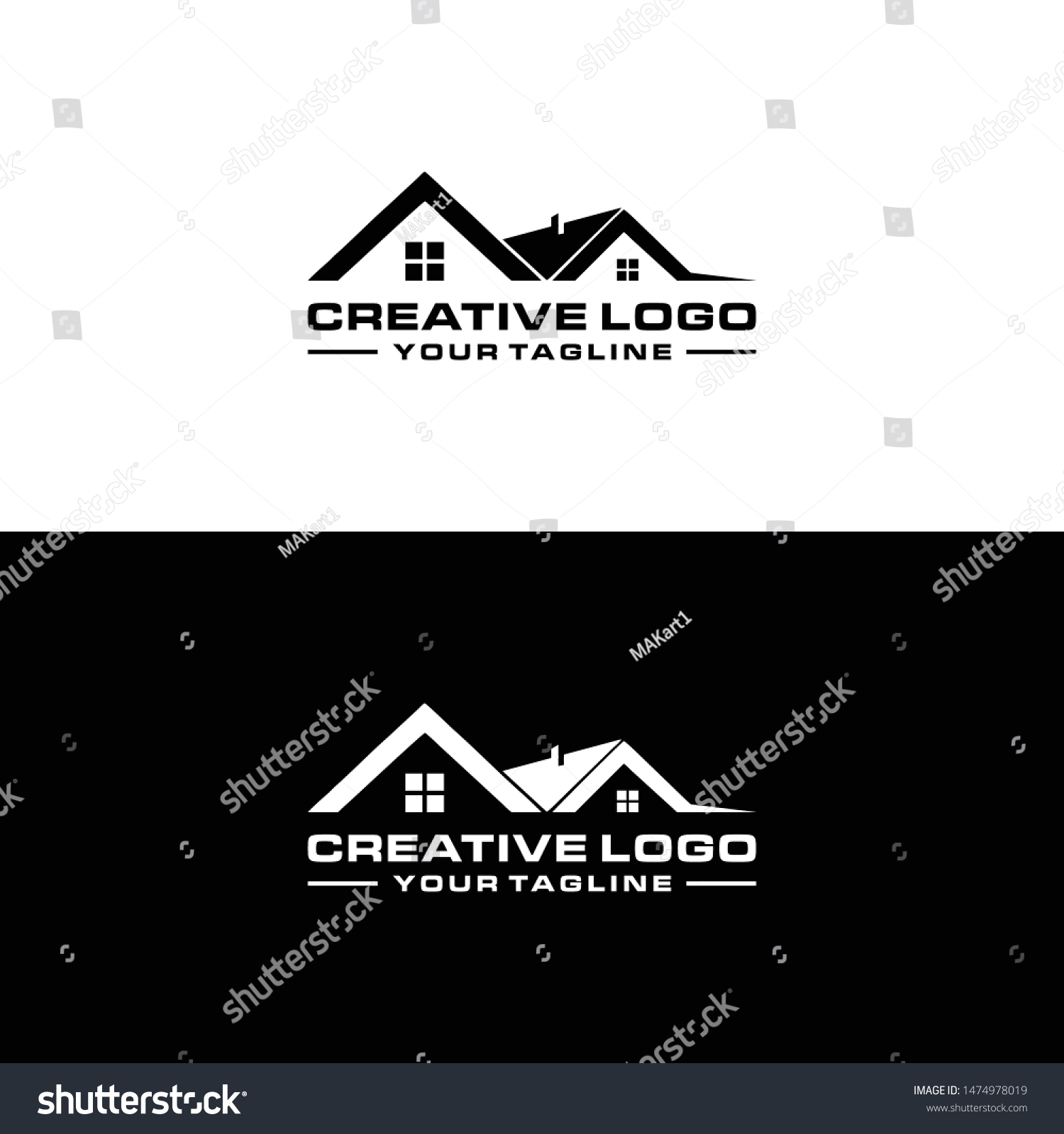 Construction Logos Building Home Logo Designs Stock Vector (Royalty ...