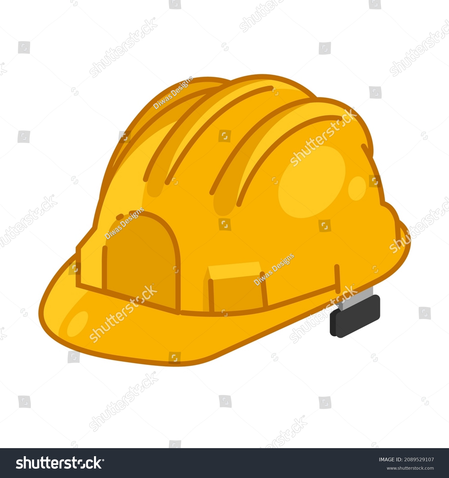 Construction Safety Helmet Vector Illustration Yellow Stock Vector ...