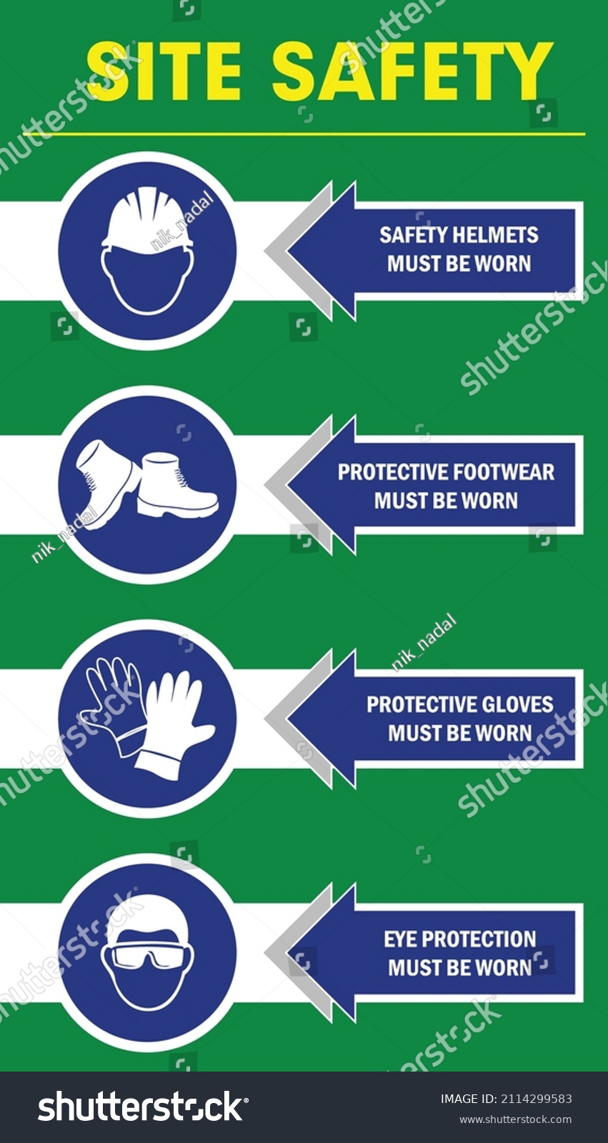 Construction Site Signage Sign Wear Helmate Stock Vector (Royalty Free ...