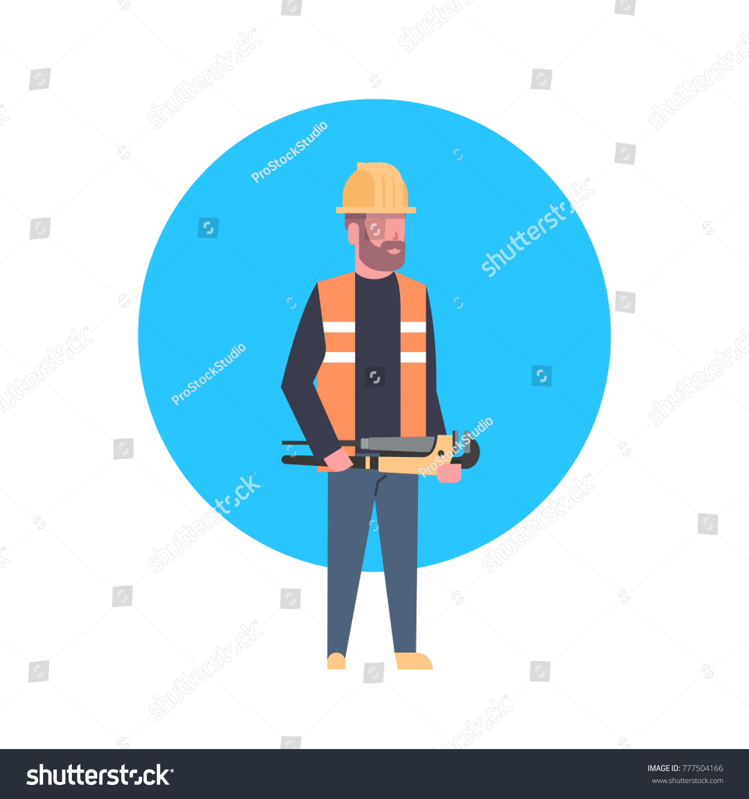 Construction Worker Icon Builder Man Wearing Stock Vector Royalty Free Shutterstock