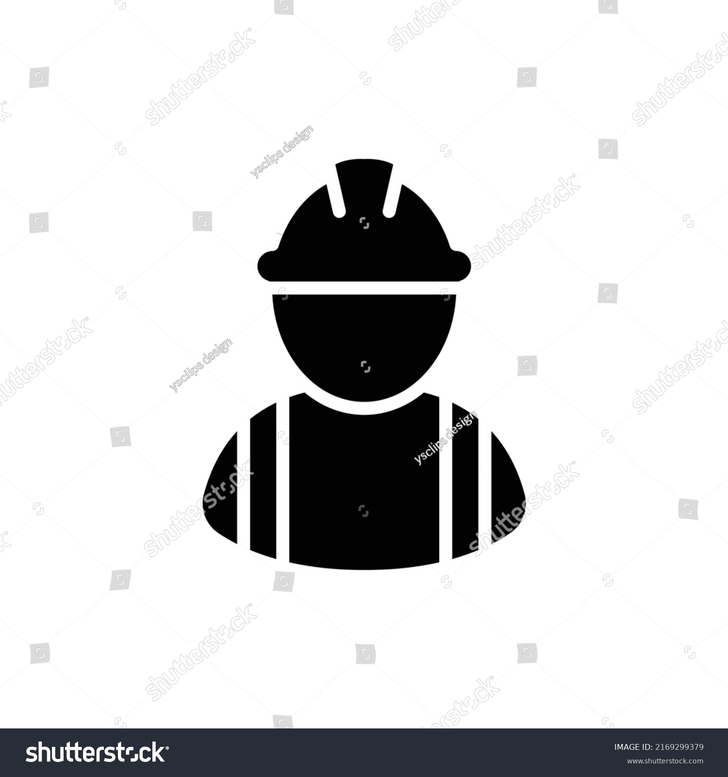 Construction Worker Icon Labor Builder Employee Stock Vector (royalty 