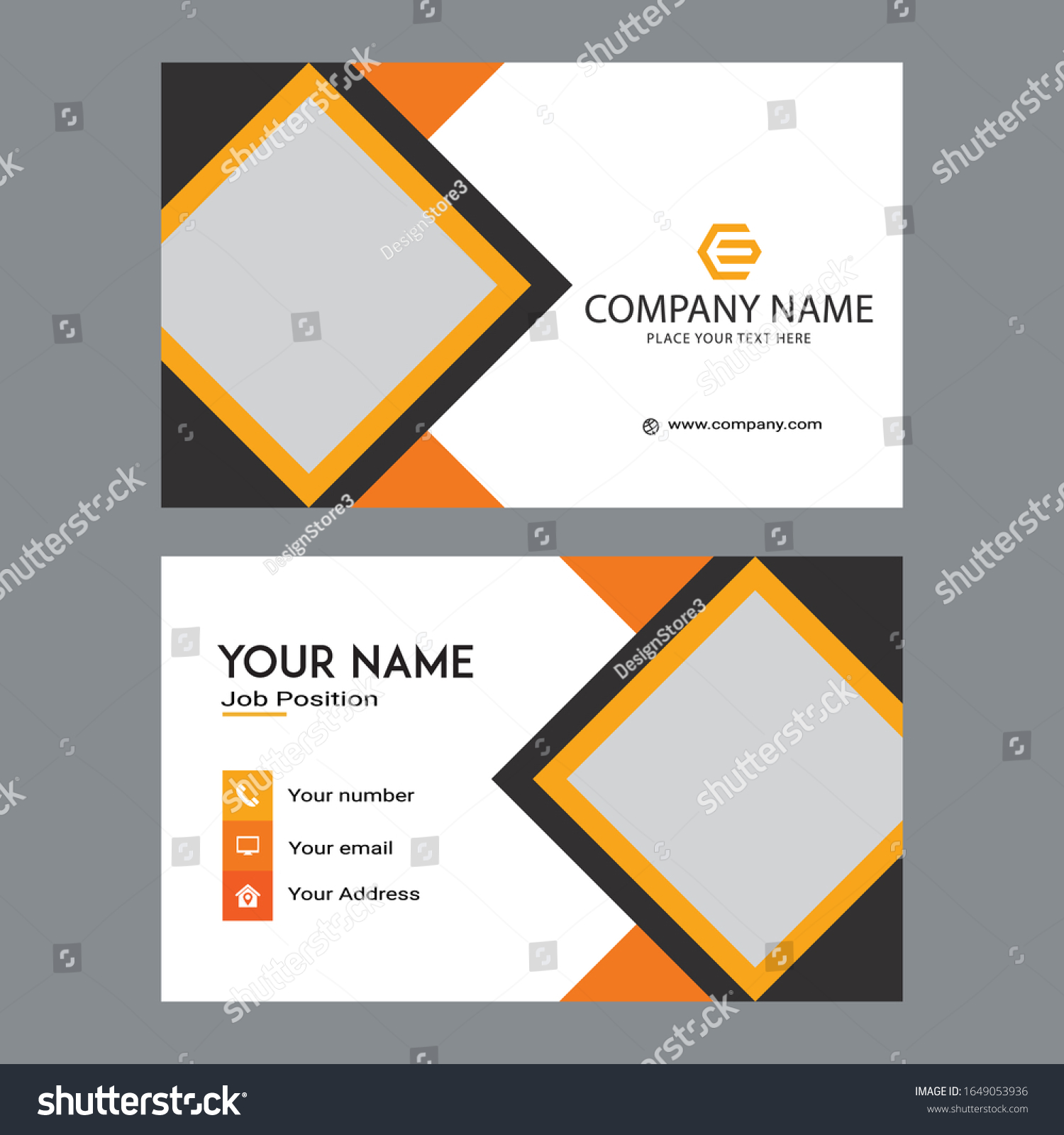 Contact Card Template Design Modern Business Stock Vector (Royalty Throughout Call Card Templates