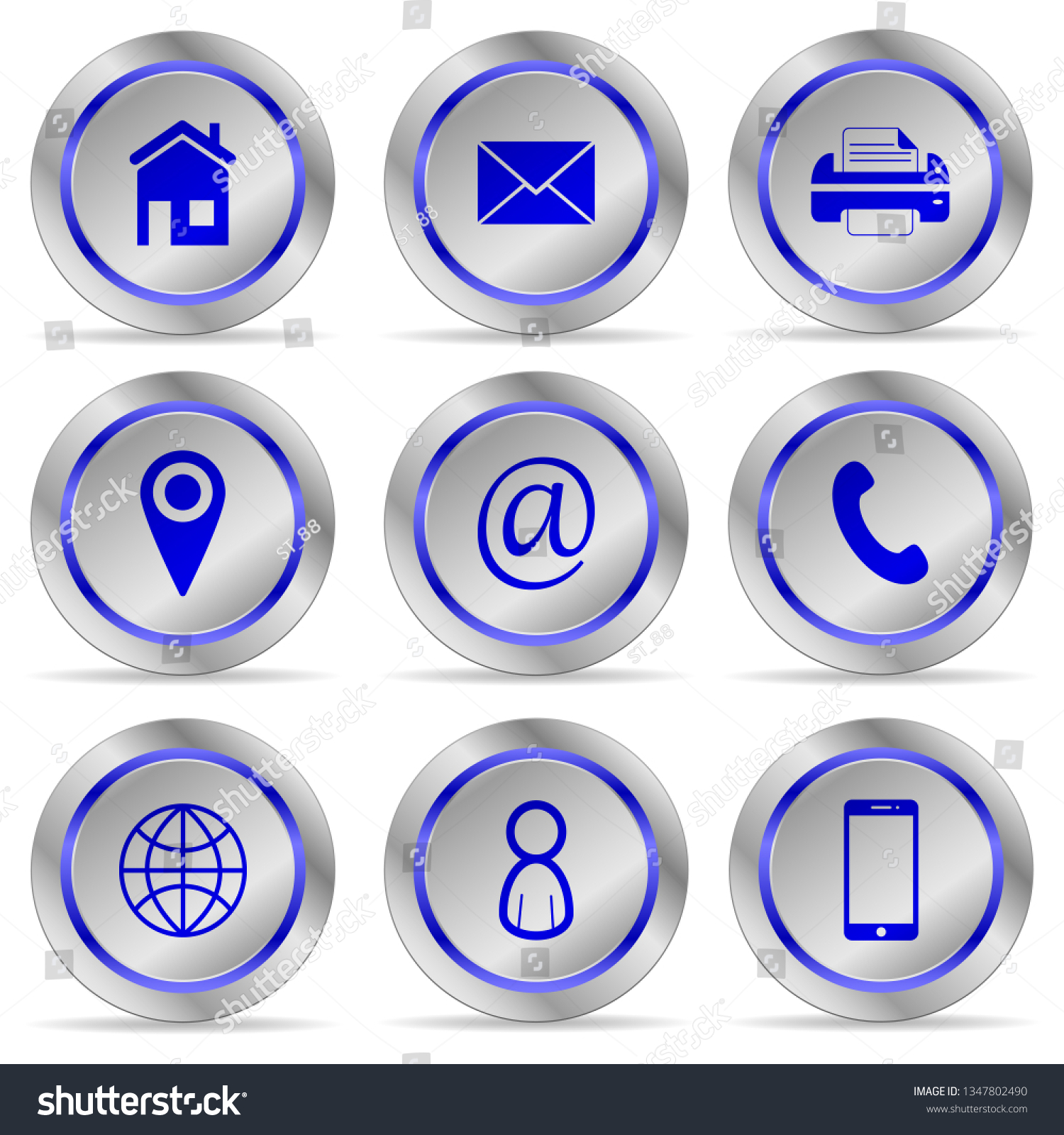 Contact Glyph Icons Vector Stock Vector Royalty Free 1347802490 Shutterstock 9671