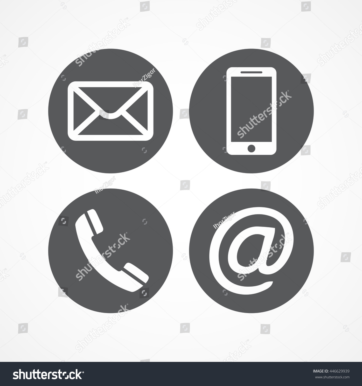 Contact Icons Stock Vector 446629939 - Shutterstock