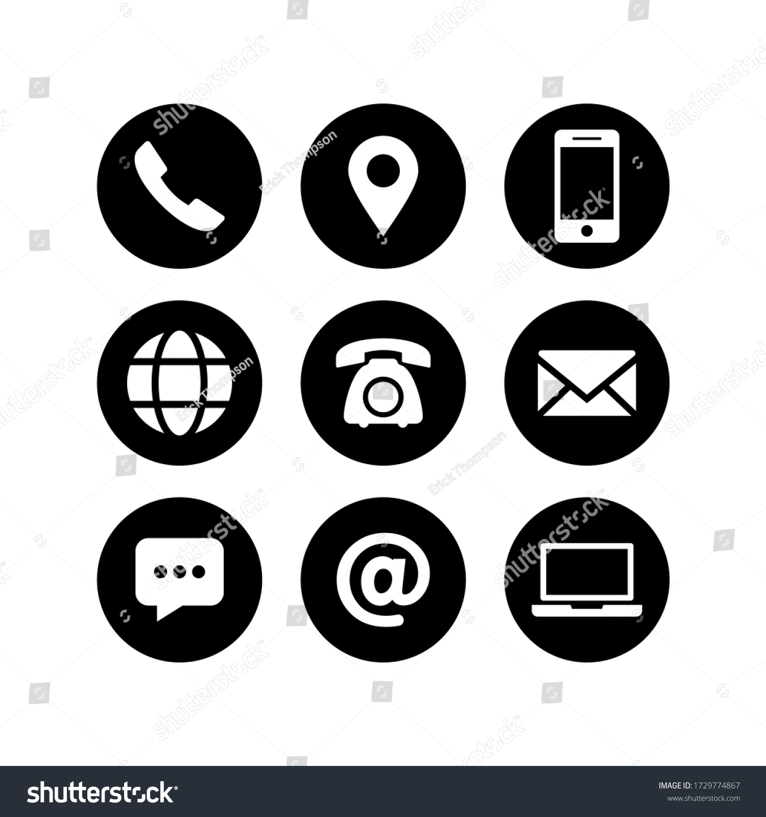 Contact Us Icon Website Icon Symbol Stock Vector (Royalty Free) 1729774867