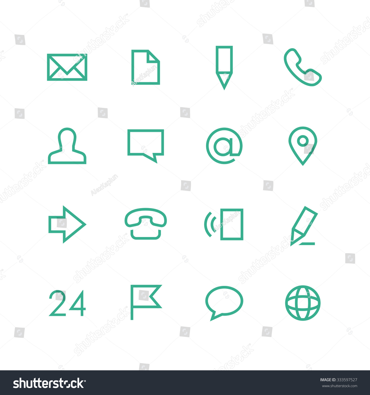 Contacts Icon Set Vector Minimalist Different Stock Vector 333597527