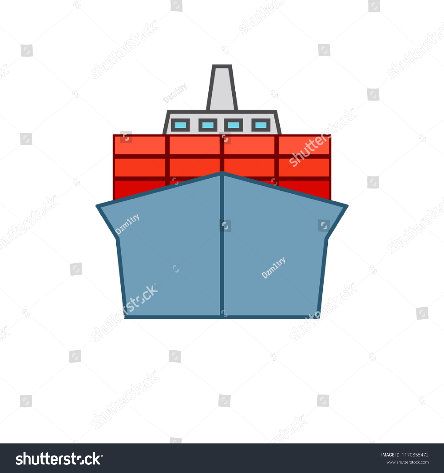 SVG of Container ship icon. Clipart image isolated on white background svg