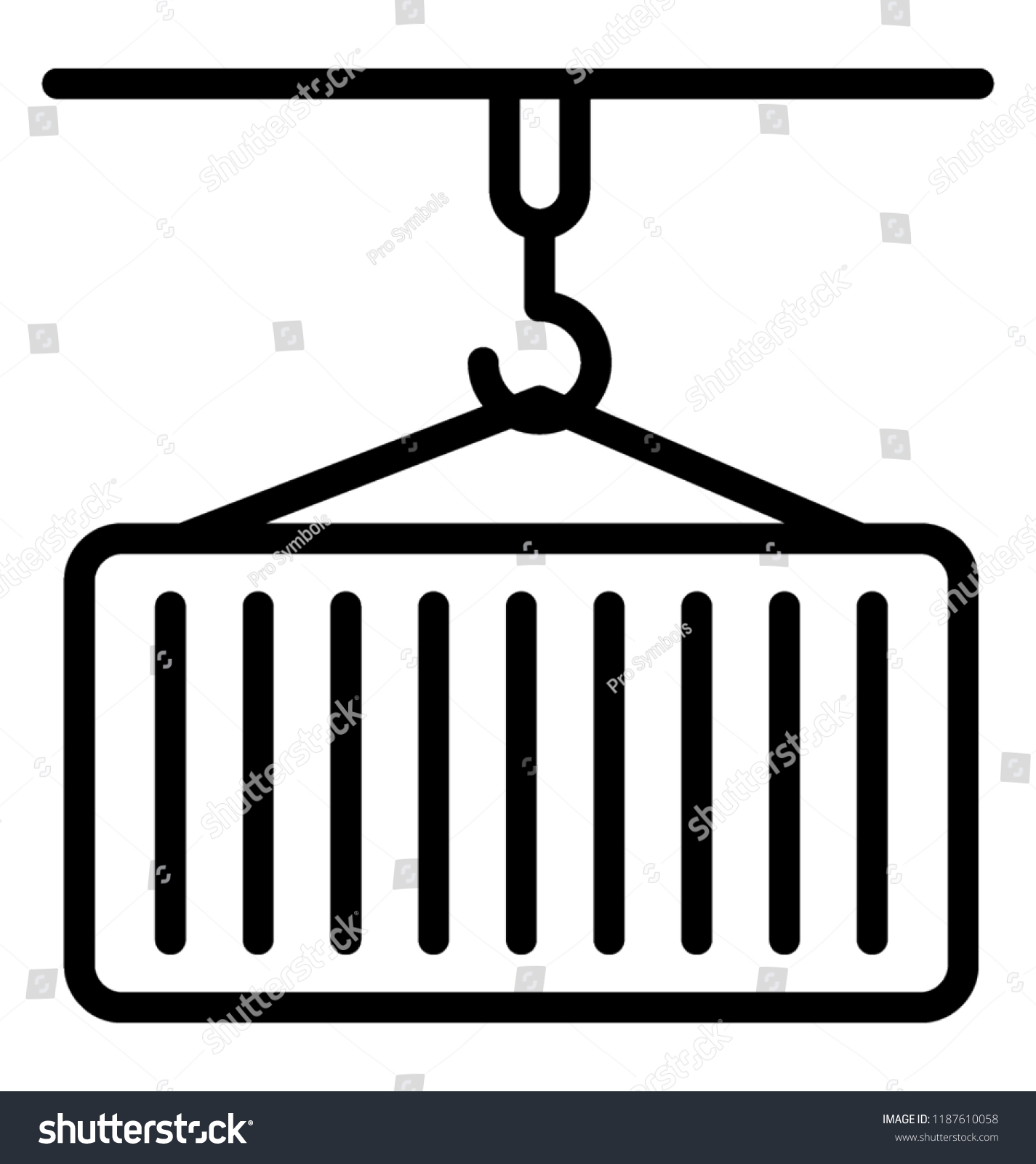 Container Spreader Mounted Hook Stock Vector (Royalty Free) 1187610058