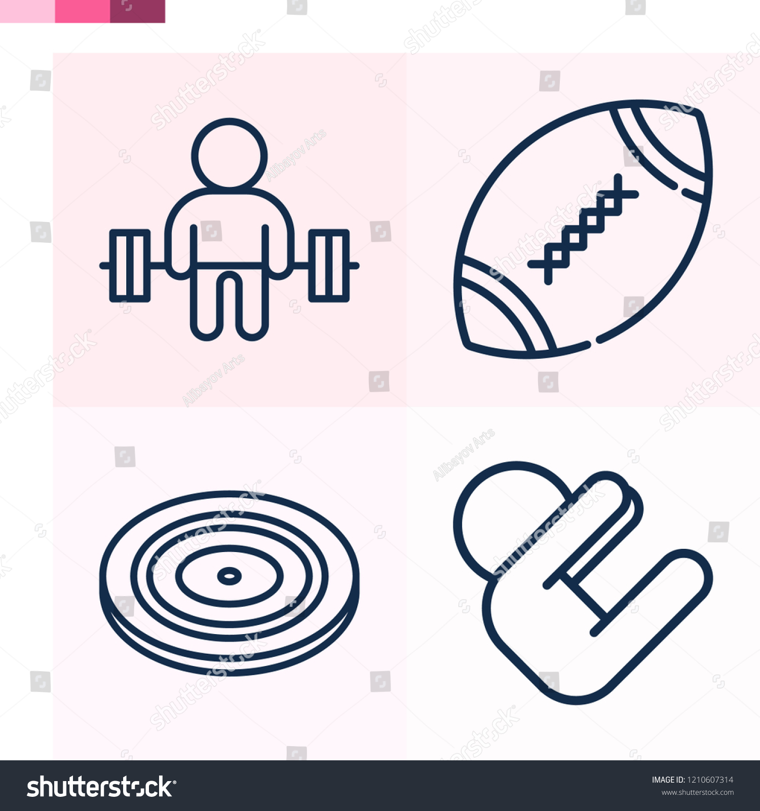 Contains Such Icons Rugby Barbell Bench Stock Vector Royalty Free
