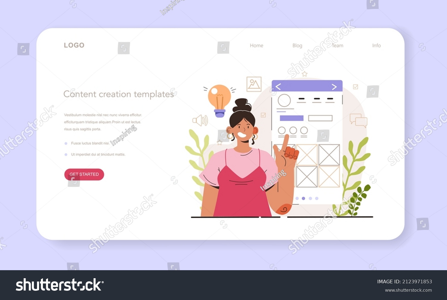 Content Creation Templates Content Strategy Development Stock Vector ...