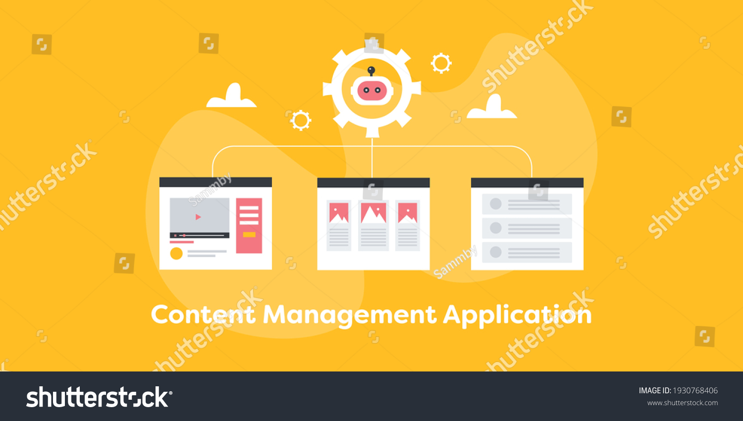 Content Management System Cms Software Website Stock Vector (Royalty ...