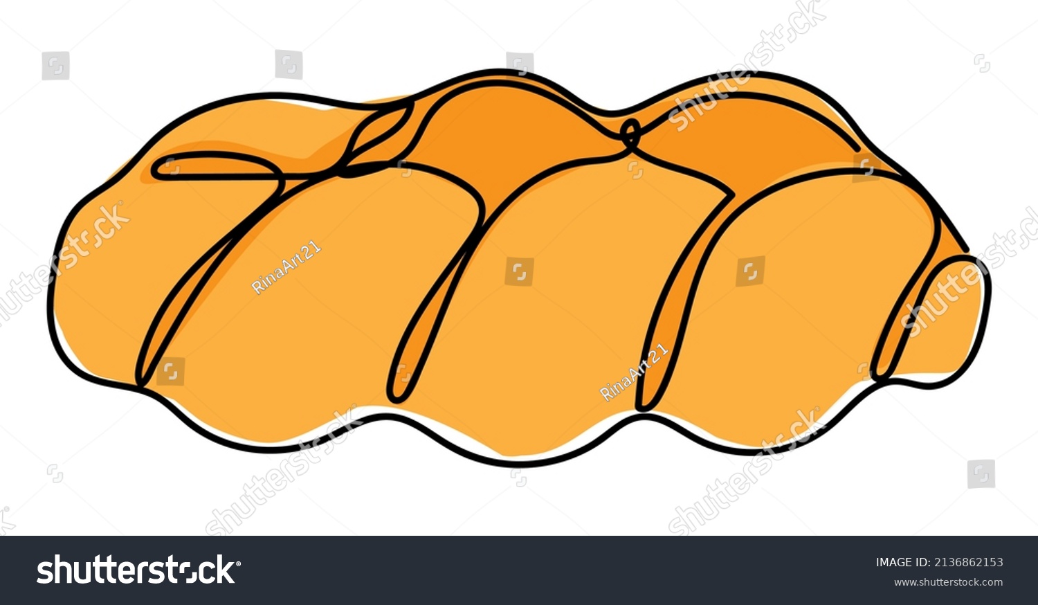 Continucontinuous Line Bread Vector Line Art Stock Vector (Royalty Free ...