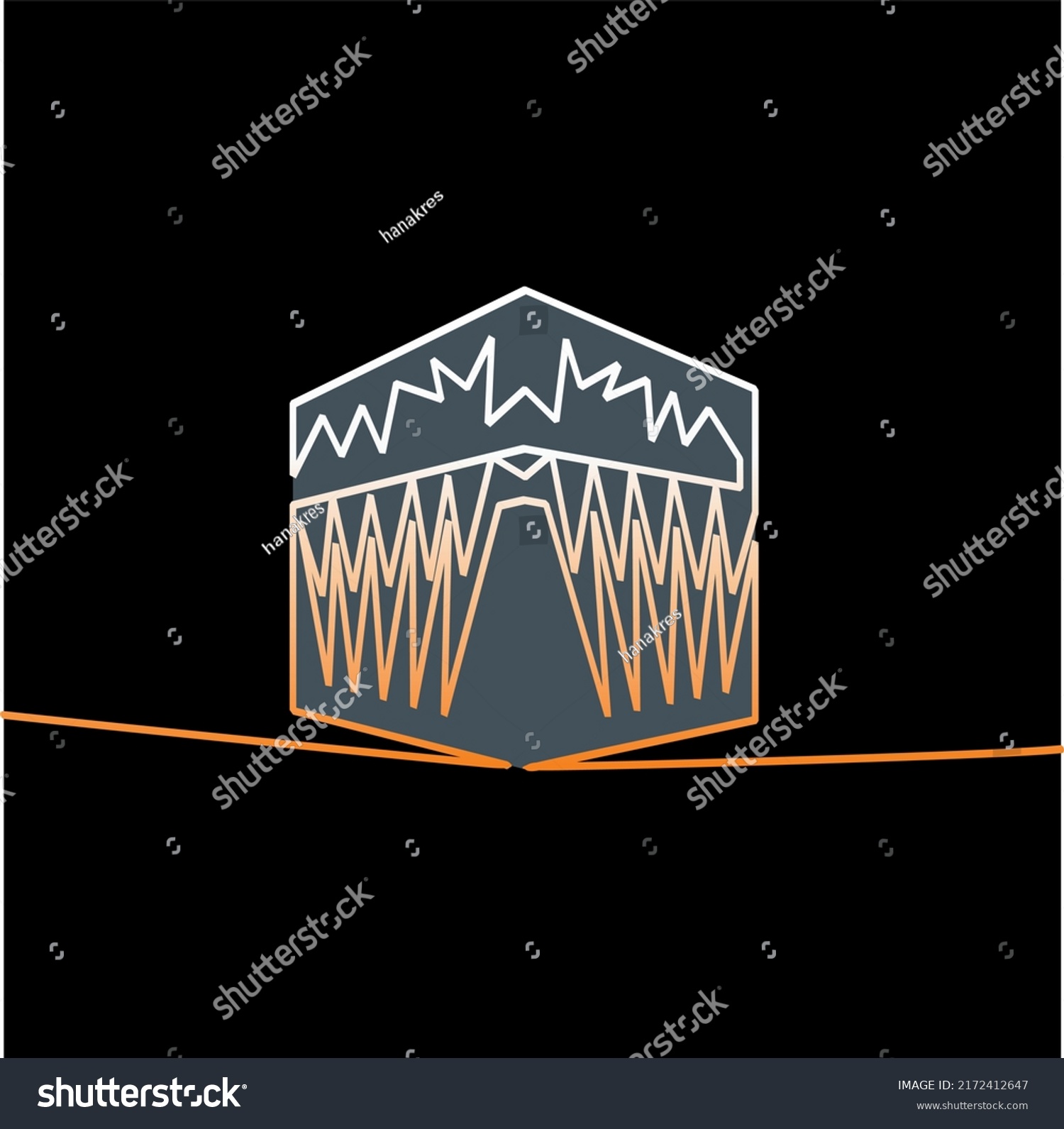 Continuous Aesthetic Line Kaaba Simple Kaaba Stock Vector (Royalty Free ...