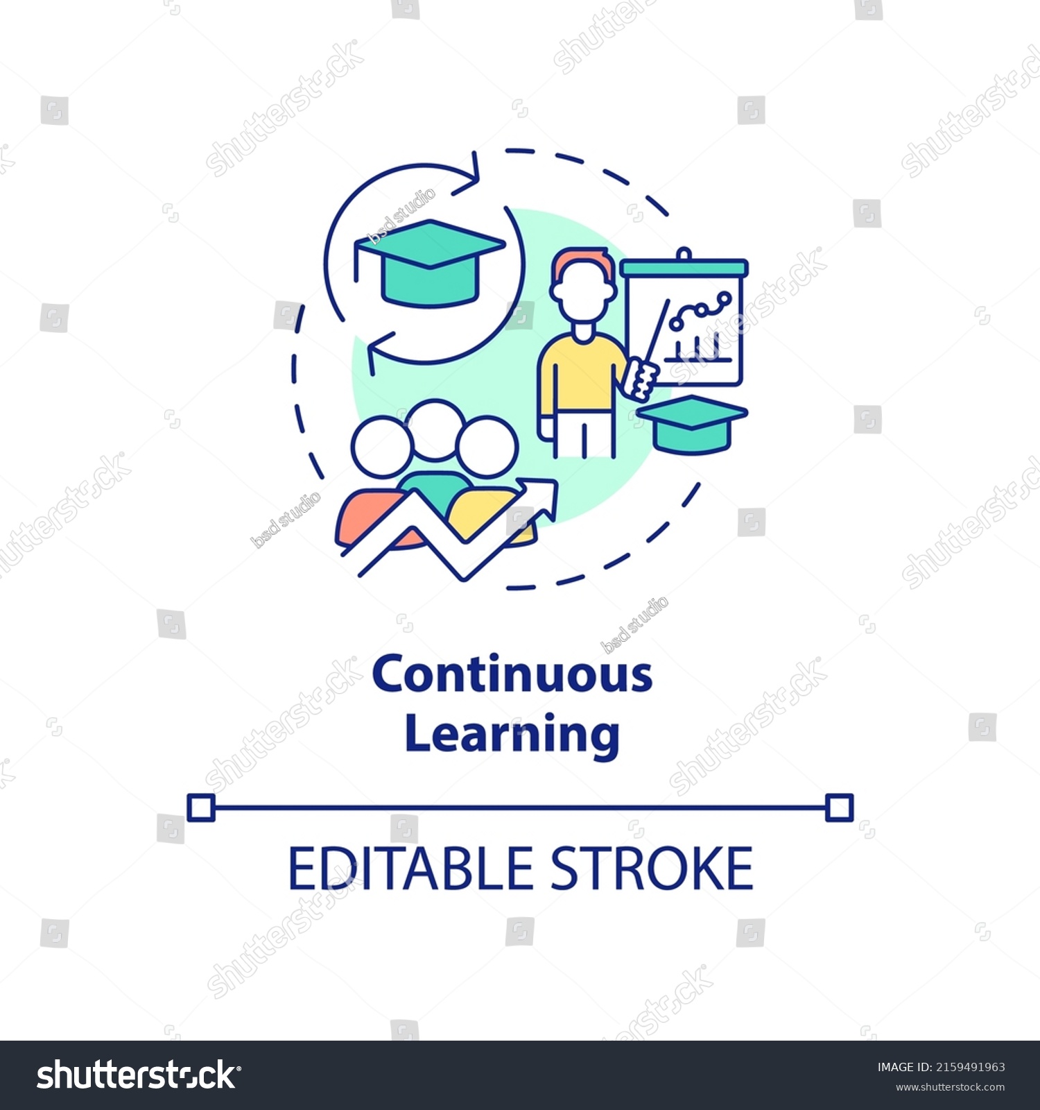 Continuous Learning Concept Icon Trendy Skill Stock Vector (Royalty ...