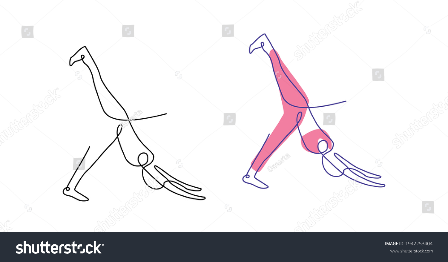 Continuous Line Art Yoga Poses Yoga Stock Vector (Royalty Free ...