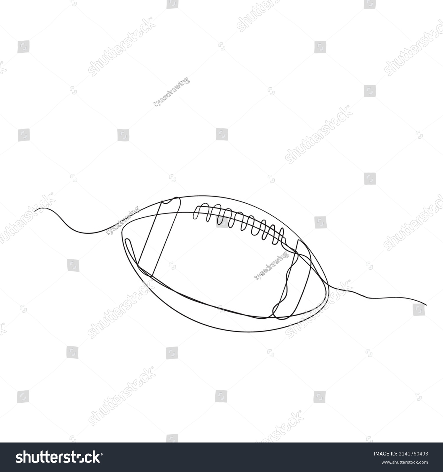 Continuous Line Drawing American Football Illustration Stock Vector ...