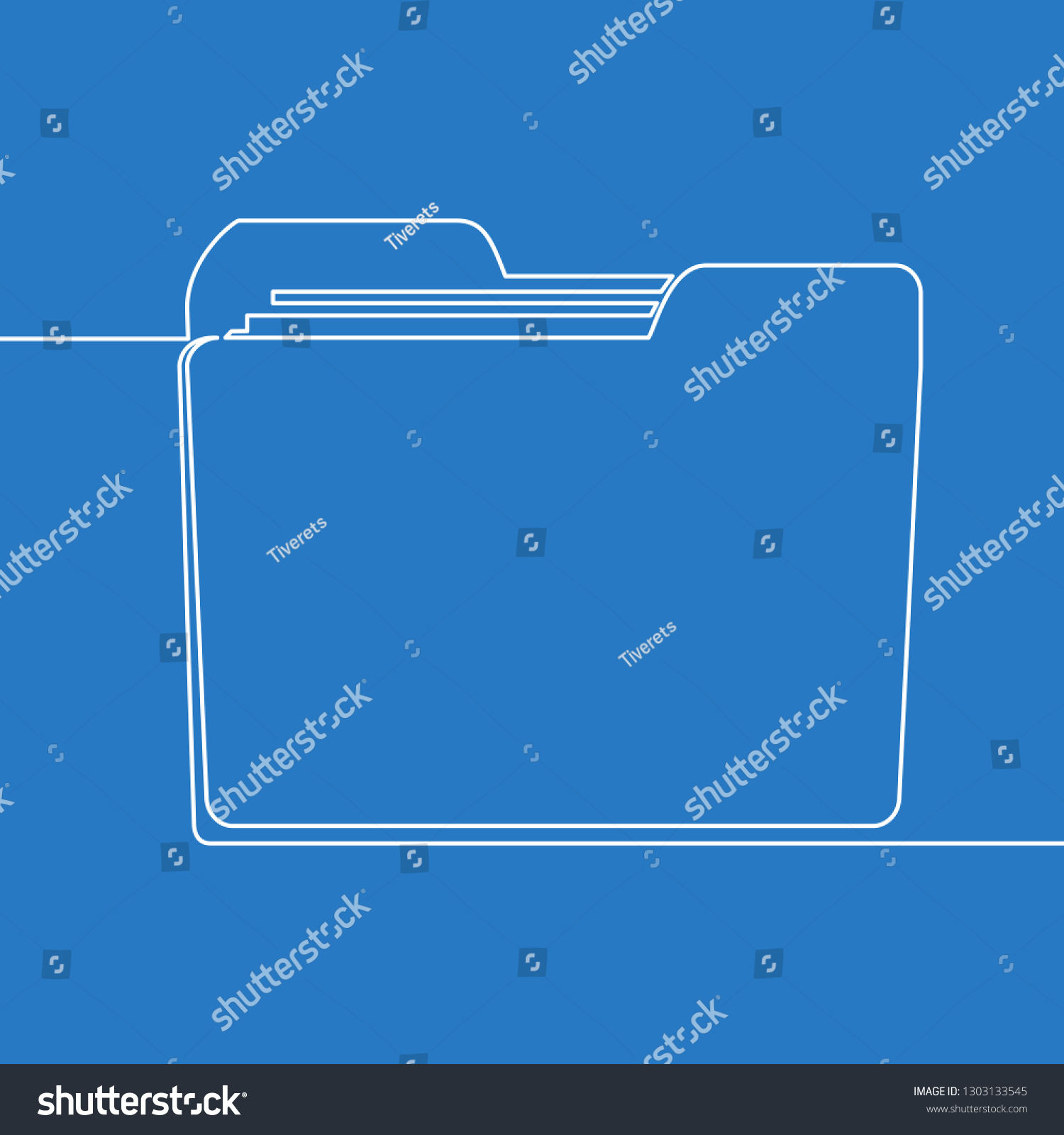 Continuous Line Drawing Folder Icon Vector Stock Vector (Royalty Free ...