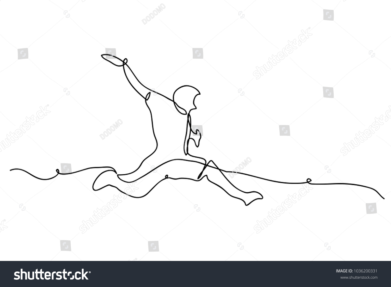 Continuous Line Drawing Businessman Jumping Vector Stock Vector ...