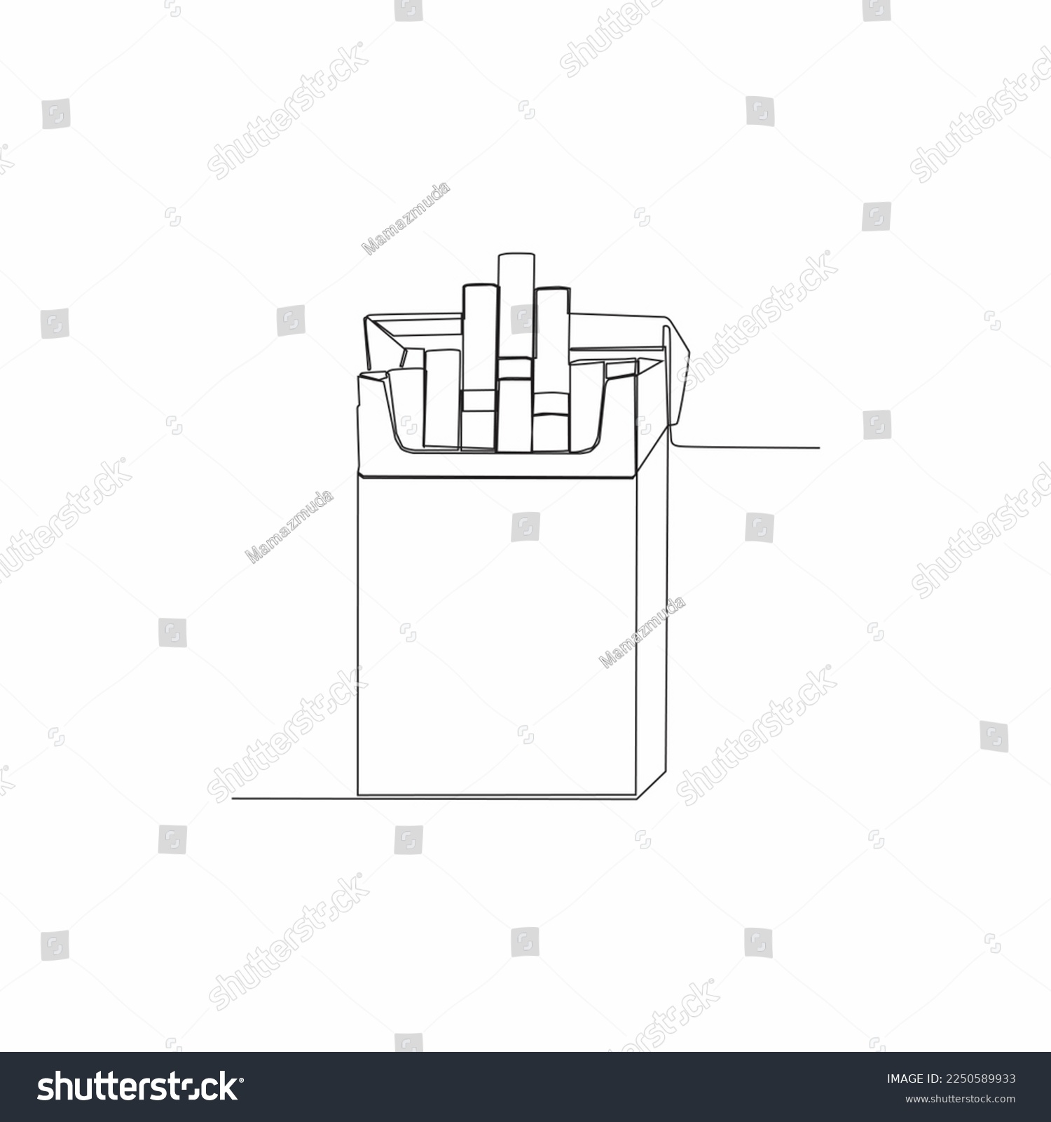 SVG of continuous line drawing of a pack of cigarettes svg