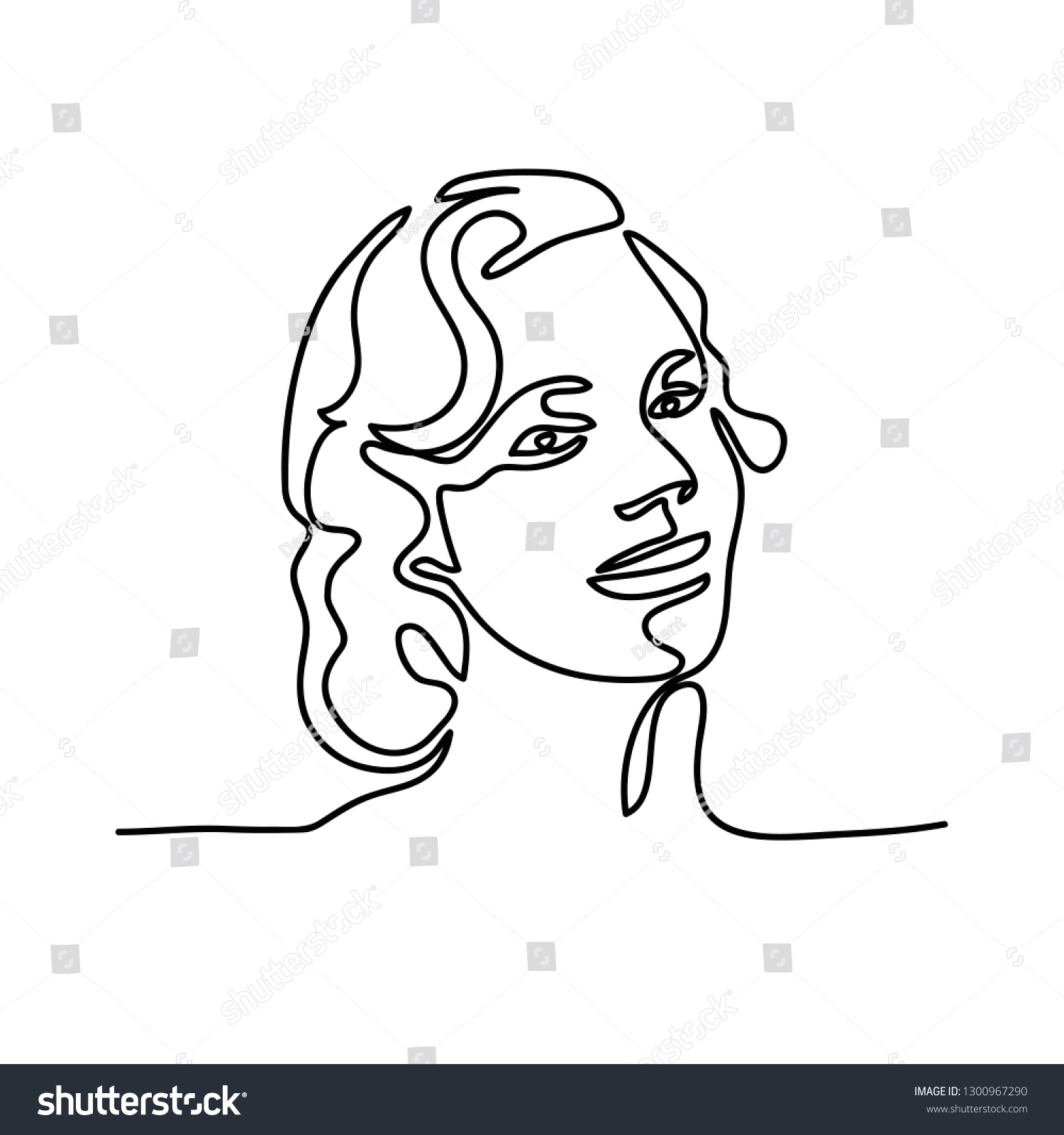 Continuous Line Drawing Sexy Girl Woman เวกเตอร์สต็อก ปลอดค่าลิขสิทธิ์ 1300967290 Shutterstock 