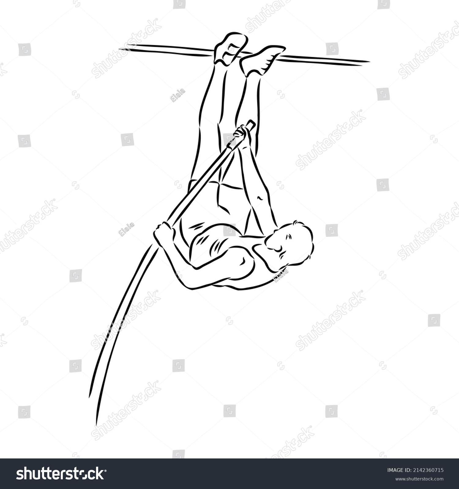 Continuous Line Drawing Athlete Pole Vault Stock Vector (Royalty Free ...