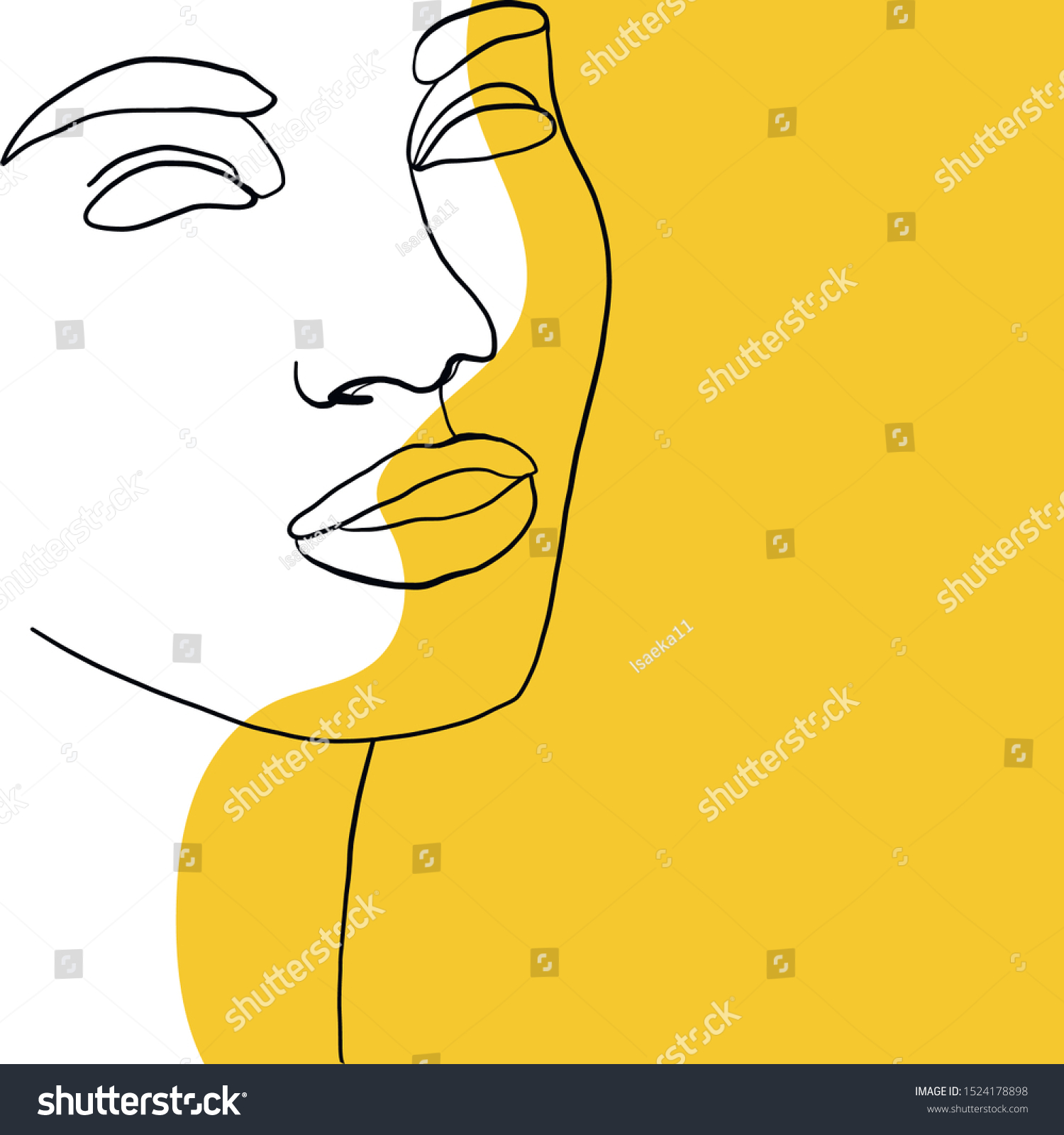 Continuous Line Drawing Beauty Woman Face Stock Vector Royalty Free 1524178898 Shutterstock 4424