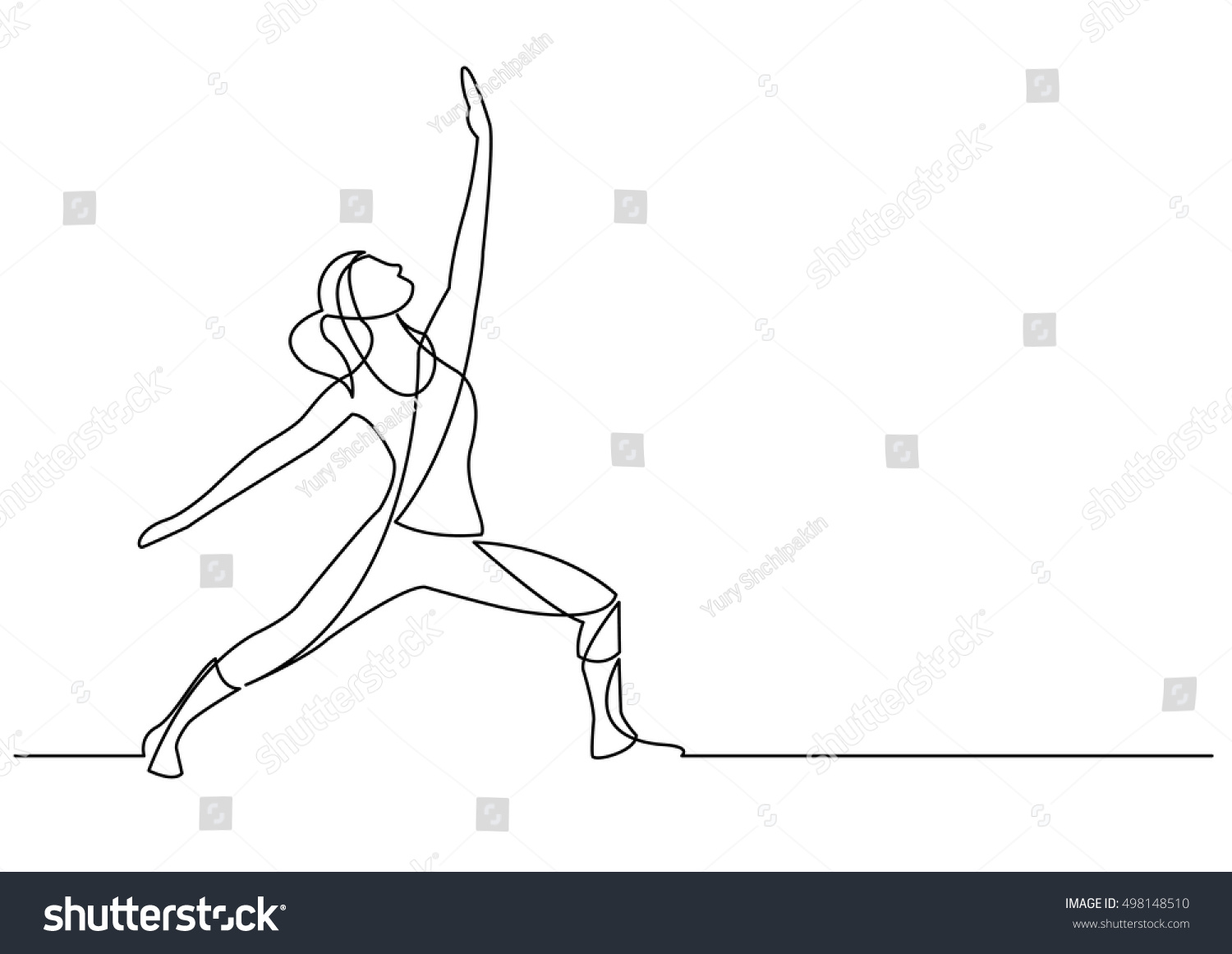 Continuous Line Drawing Exercising Woman Stock Vector Royalty Free 498148510 Shutterstock