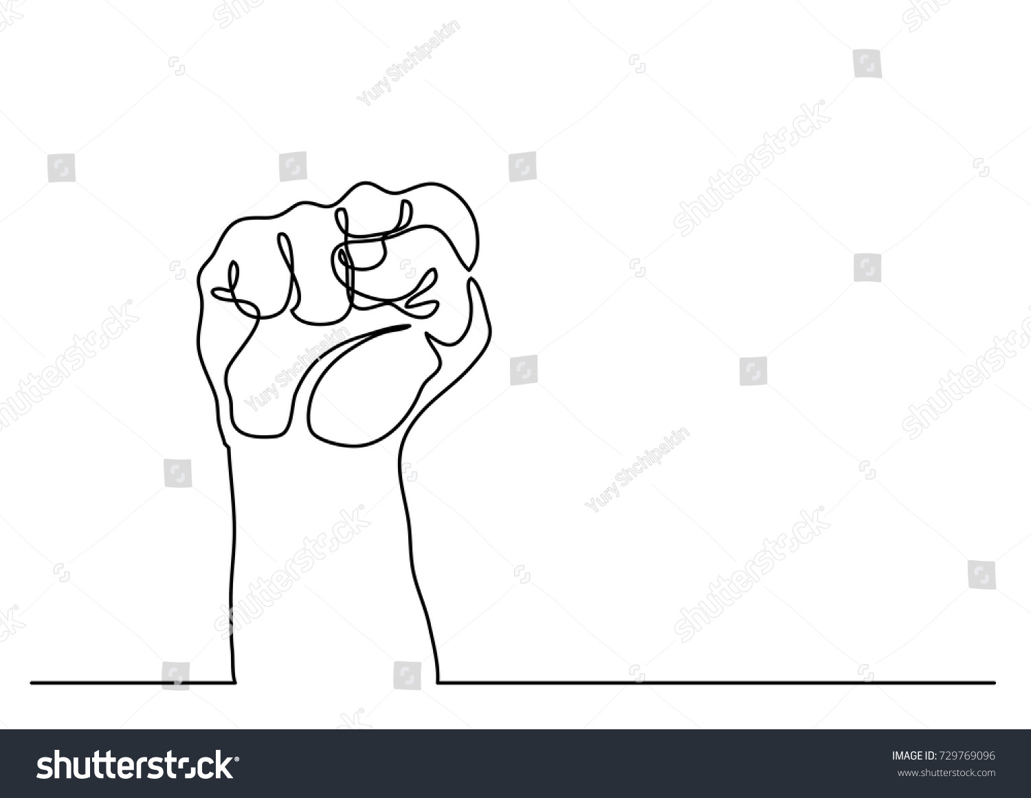 Continuous Line Drawing Fist Stock Vector (Royalty Free) 729769096 ...